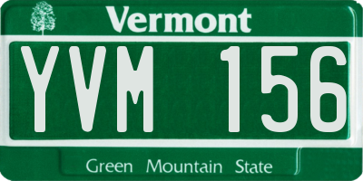 VT license plate YVM156