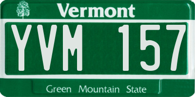 VT license plate YVM157