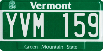 VT license plate YVM159