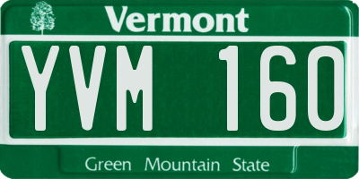 VT license plate YVM160