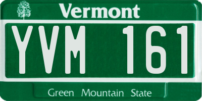 VT license plate YVM161