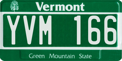 VT license plate YVM166