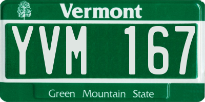 VT license plate YVM167