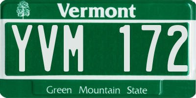VT license plate YVM172