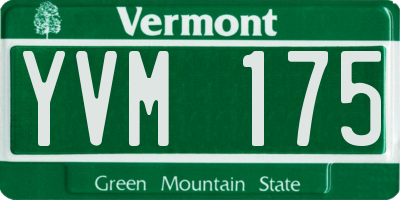 VT license plate YVM175