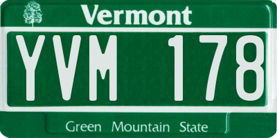 VT license plate YVM178