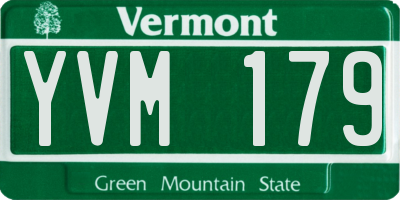 VT license plate YVM179