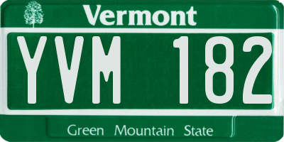 VT license plate YVM182