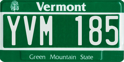 VT license plate YVM185