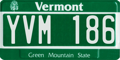 VT license plate YVM186