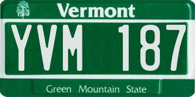 VT license plate YVM187