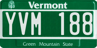 VT license plate YVM188