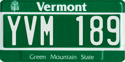 VT license plate YVM189