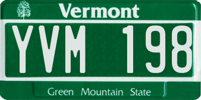 VT license plate YVM198