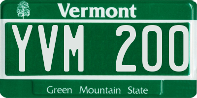 VT license plate YVM200