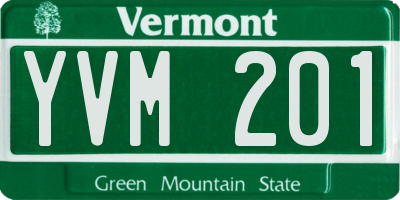 VT license plate YVM201