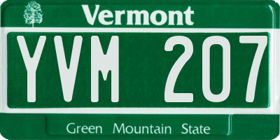VT license plate YVM207