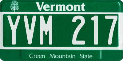 VT license plate YVM217