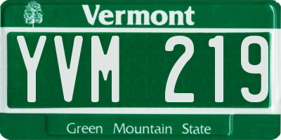 VT license plate YVM219