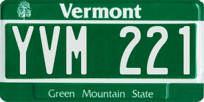 VT license plate YVM221