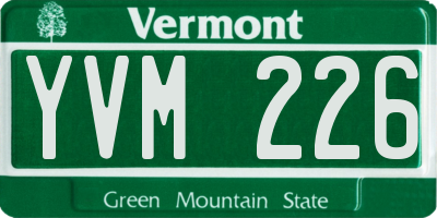 VT license plate YVM226