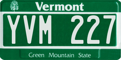 VT license plate YVM227