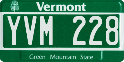 VT license plate YVM228