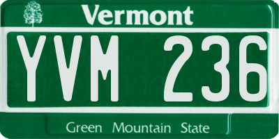VT license plate YVM236