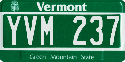 VT license plate YVM237