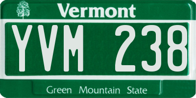 VT license plate YVM238