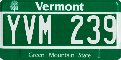 VT license plate YVM239