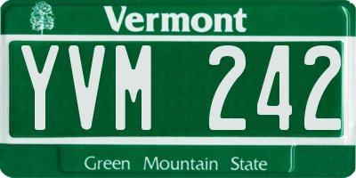 VT license plate YVM242