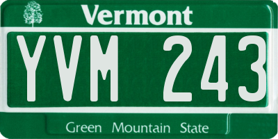 VT license plate YVM243