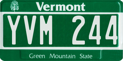 VT license plate YVM244