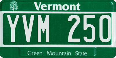 VT license plate YVM250