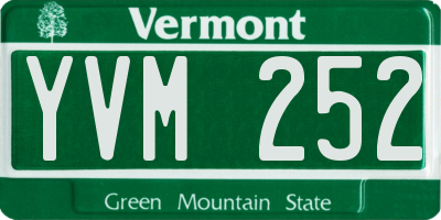 VT license plate YVM252