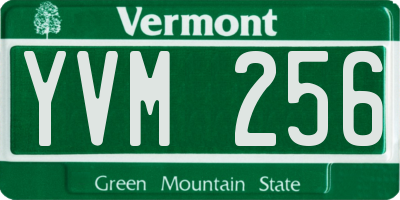 VT license plate YVM256