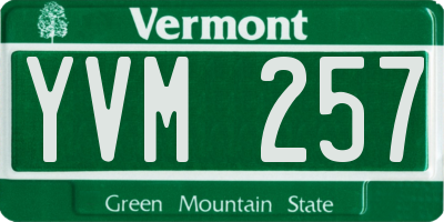 VT license plate YVM257
