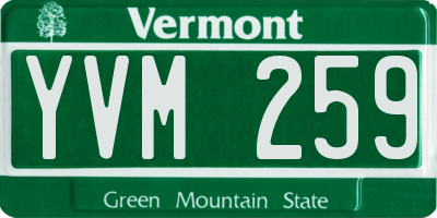 VT license plate YVM259