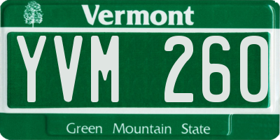 VT license plate YVM260