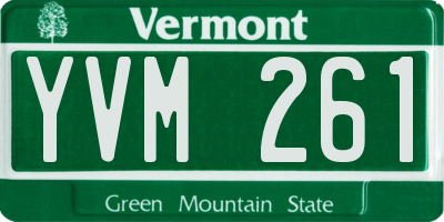VT license plate YVM261
