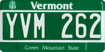 VT license plate YVM262