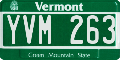 VT license plate YVM263