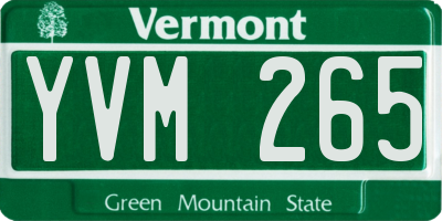 VT license plate YVM265