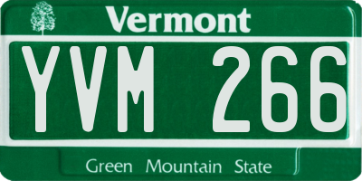 VT license plate YVM266