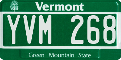 VT license plate YVM268