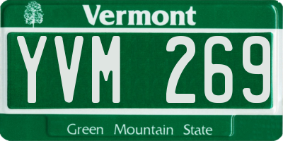 VT license plate YVM269