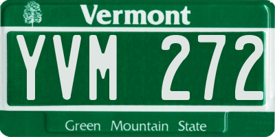 VT license plate YVM272