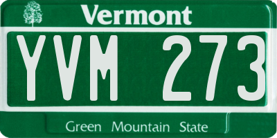 VT license plate YVM273