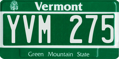 VT license plate YVM275